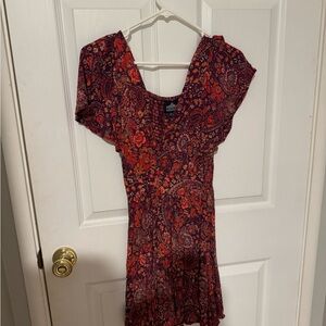 Angie Red and Purple Floral Mini Dress